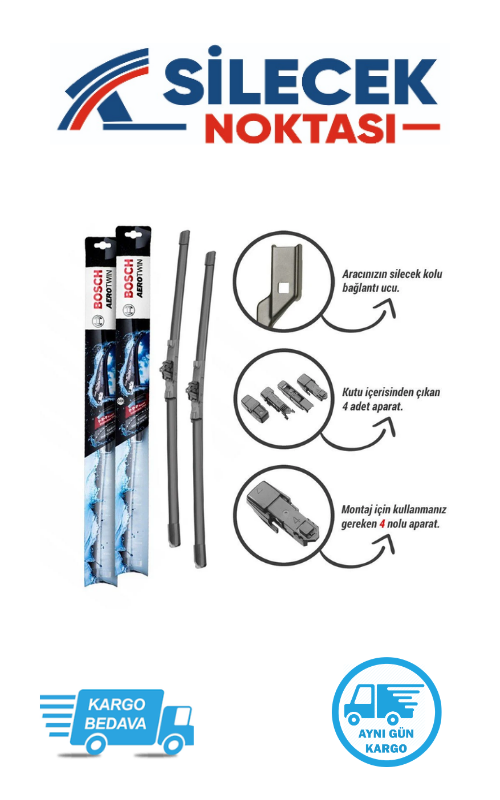 Audi A1 (2010-2018) Ön Silecek Takımı Bosch Aerotwin Plus (600-400)