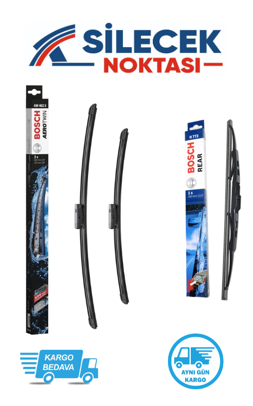 Audi A3 (2005-2012) Ön & Arka Takım Silecek Bosch Aerotwin