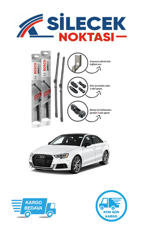 Audi A3 (2013-2020) Ön Silecek Takımı Bosch  Aeroeco (650-450mm)