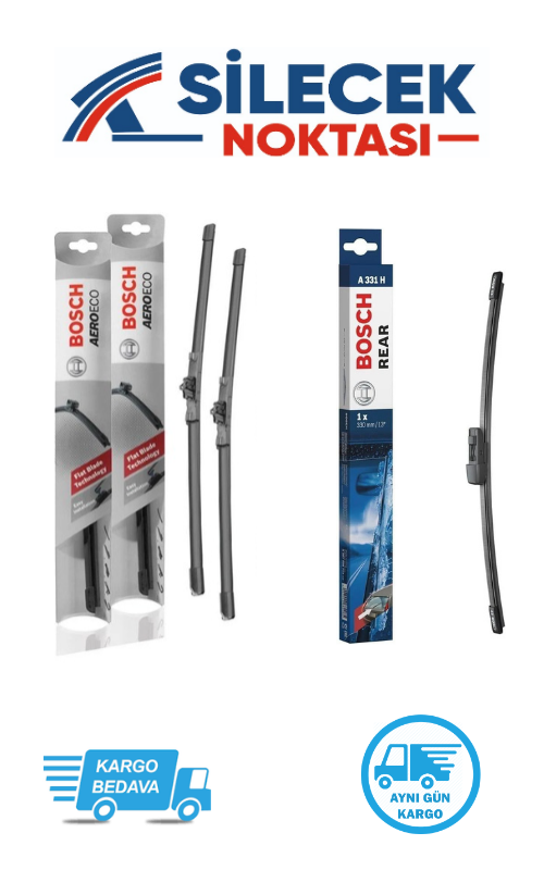 Audi A3 (2013-2020) Ön & Arka Takım Silecek Bosch Aerotwin Plus