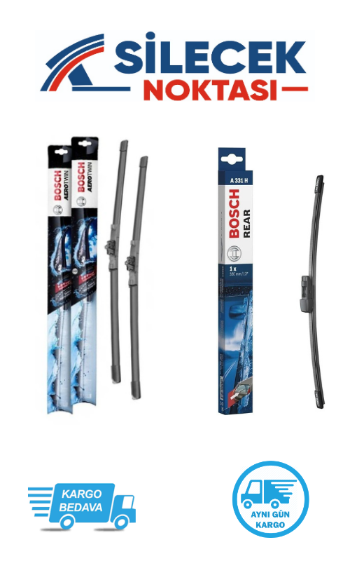 Audi A3 (2013-2020) Ön & Arka Takım Silecek Bosch Aeroeco