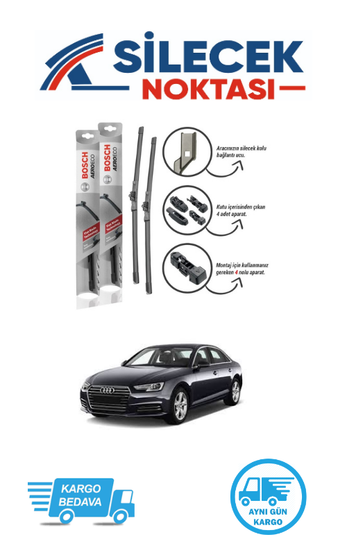 Audi A4 (2009-2024) Ön Silecek Takımı Bosch  Aeroeco (600-500mm)
