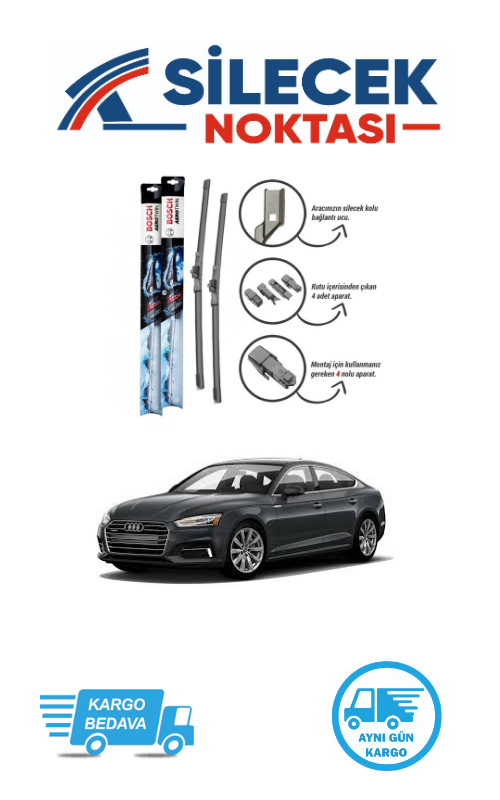 Audi A5 (2009-2024) Ön Silecek Takımı Bosch  Aerotwin Plus (600-500mm)