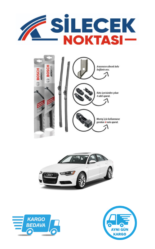 Audi A6 (2011-2018) Ön Silecek Takımı Bosch  Aeroeco (650-530mm)