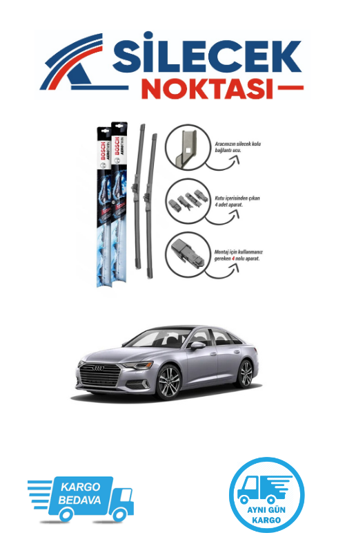 Audi A6 (2019-2025) Ön Silecek Takımı Bosch  Aerotwin Plus (600-500mm)