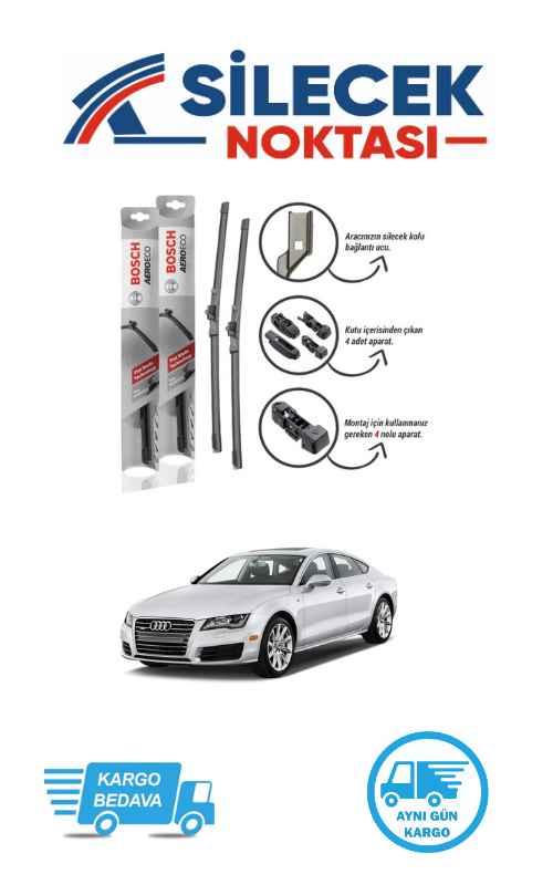 Audi A7 (2011-2017) Ön Silecek Takımı Bosch  Aeroeco (600-530mm)