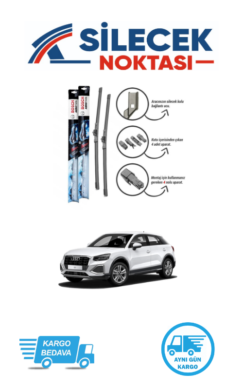 Audi Q2 (2017-2024) Ön Silecek Takımı Bosch  Aerotwin Plus (600-470mm)
