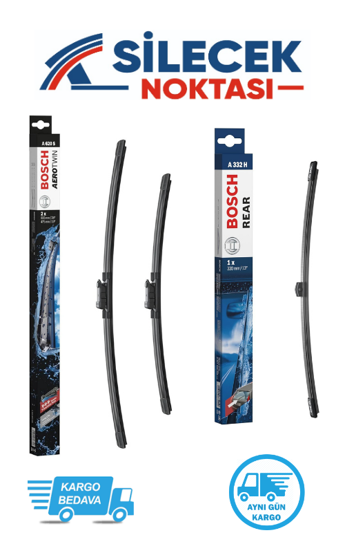 Audi Q2 (2017-2024) Ön & Arka Takım Silecek Bosch Aerotwin