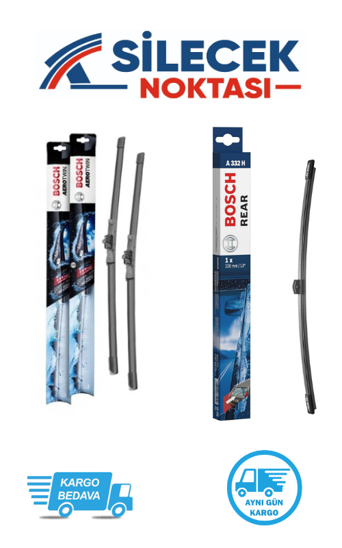 Audi Q2 (2017-2024) Ön & Arka Takım Silecek Bosch Aerotwin Plus