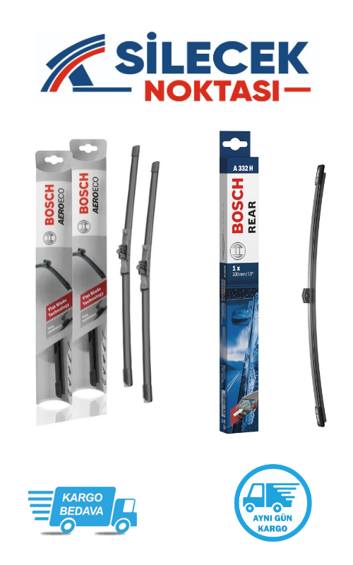 Audi Q2 (2017-2024) Ön & Arka Takım Silecek Bosch Aeroeco