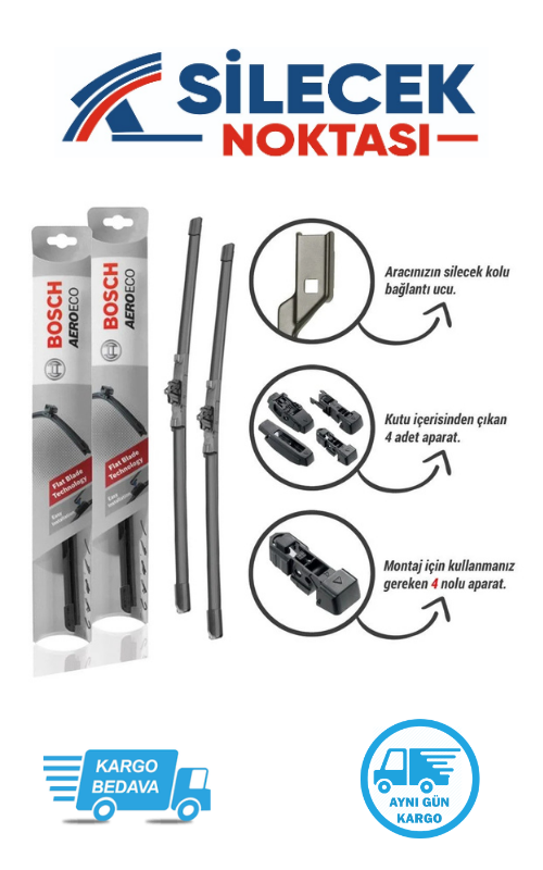 Audi Q3 (2011-2017) Ön Silecek Takımı Bosch  Aeroeco (600-500mm)