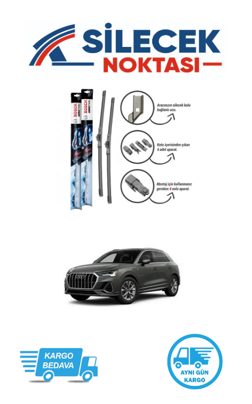 Audi Q3 (2018-2024) Ön Silecek Takımı Bosch  Aerotwin Plus (600-500mm)