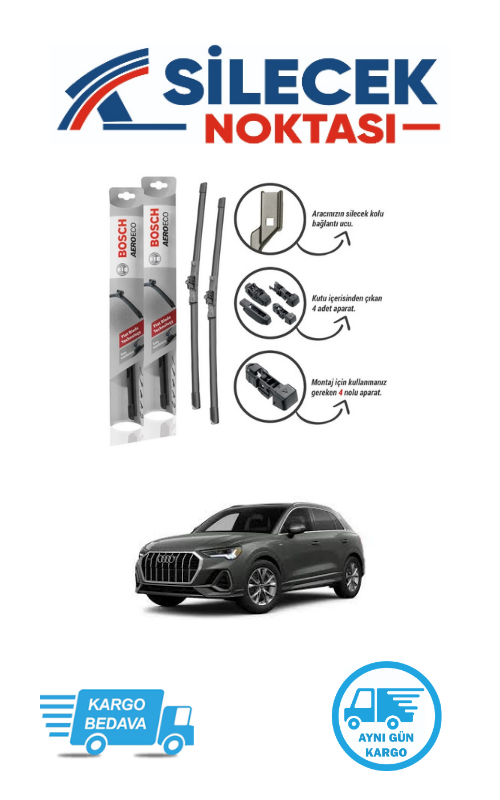 Audi Q3 (2018-2024) Ön Silecek Takımı Bosch  Aeroeco (600-500mm)
