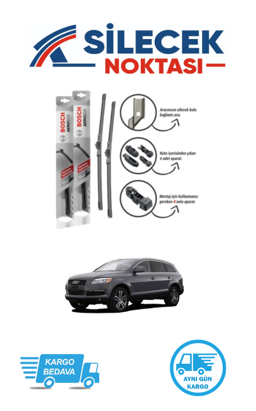 Audi Q7 (2006-2014) Ön Silecek Takımı Bosch Aeroeco (650-600mm)