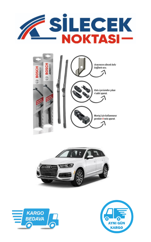 Audi Q7 (2015-2017) Ön Silecek Takımı Bosch  Aeroeco (700-500mm)
