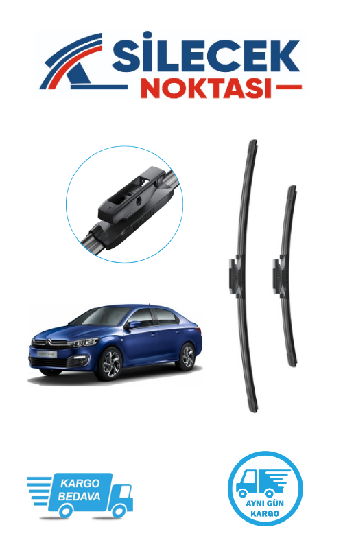 Citroen C-Elysee (2012-2024) Ön Silecek Takımı Bosch Araca Özel Aerotwin A116S