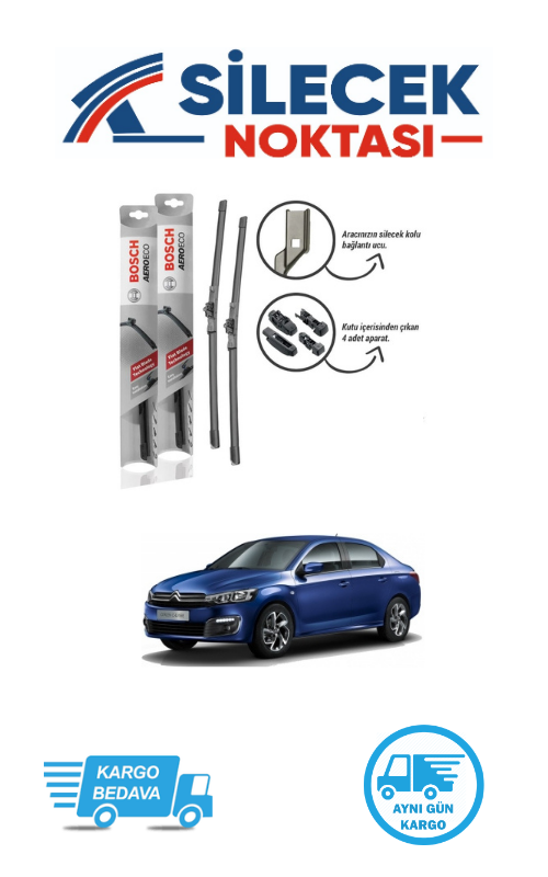 Citroen C-Elysee (2012-2024) Ön Silecek Takımı Bosch Aeroeco (600-400mm)