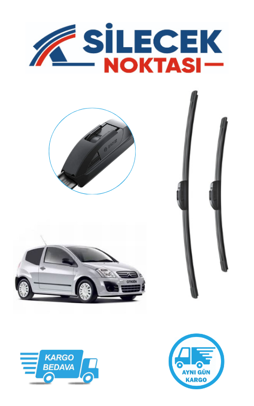 Citroen C2 (2003-2008) Ön Silecek Takımı Bosch Araca Özel Aerotwin AR291S