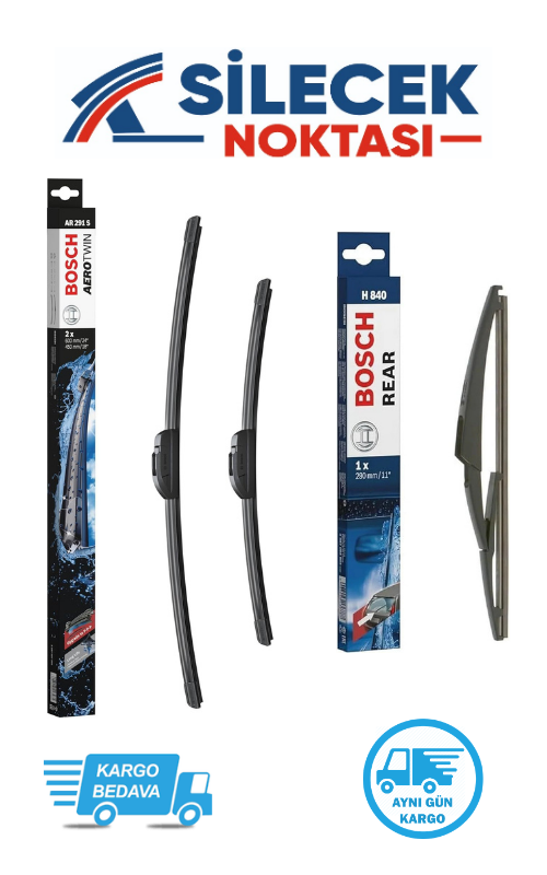 Citroen C2 (2003-2008) Ön & Arka Takım Silecek Bosch Aerotwin