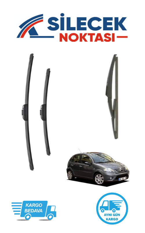 Citroen C3 (2002-2009) Ön & Arka Takım Silecek Bosch Aerotwin