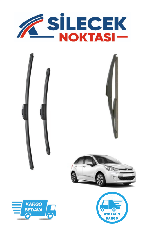 Citroen C3 (2010-2015) Ön & Arka Takım Silecek Bosch Aerotwin Plus
