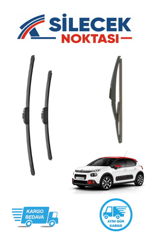 Citroen C3 (2017-2024) Ön & Arka Takım Silecek Bosch Aerotwin