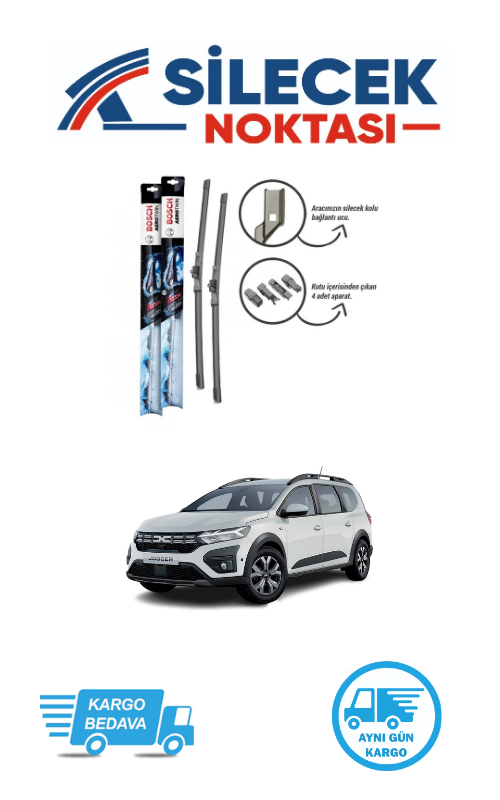 Dacia Jogger (2022-2025) Ön Silecek Takımı Bosch Aerotwin Plus (600-400mm)
