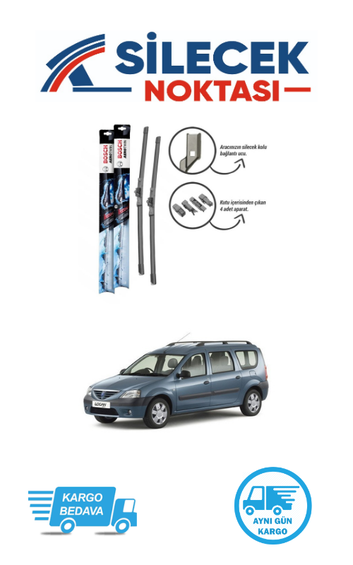 Dacia Logan (2004-2013) Ön Silecek Takımı Bosch Aerotwin Plus (500-500mm)
