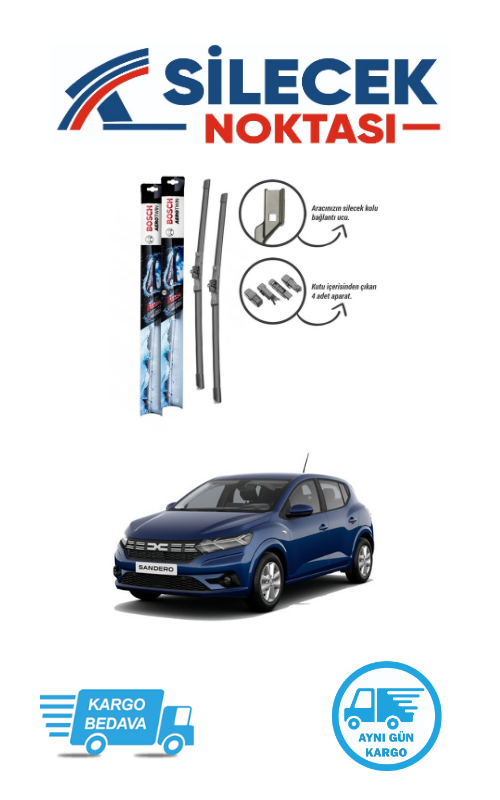 Dacia Sandero (2021-2025) Ön Silecek Takımı Bosch Aerotwin Plus (600-400mm)