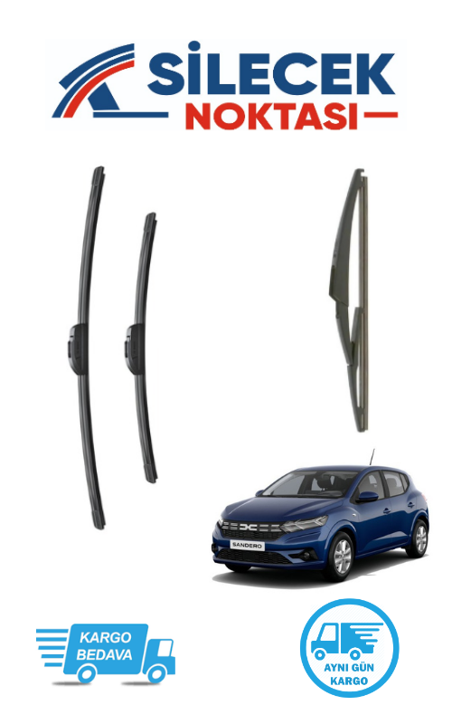 Dacia Sandero (2021-2025) Ön & Arka Takım Silecek Bosch Aerotwin Plus