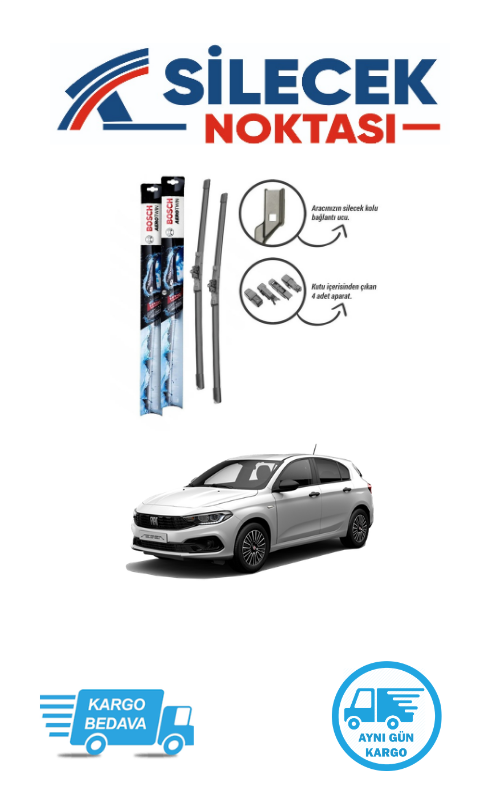 Fiat Egea (2015-2025) Ön Silecek Takımı Bosch Aerotwin Plus (650-400mm)