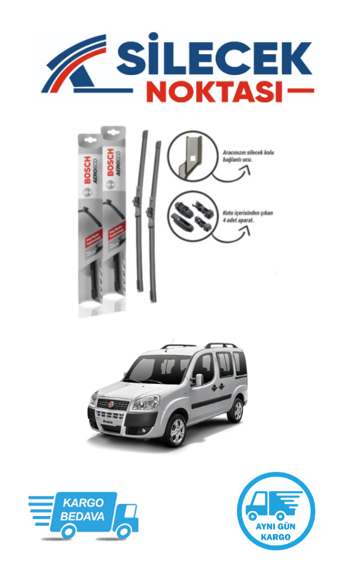 Fiat Doblo (2000-2010) Ön Silecek Takımı Bosch Aeroeco (530-450mm)