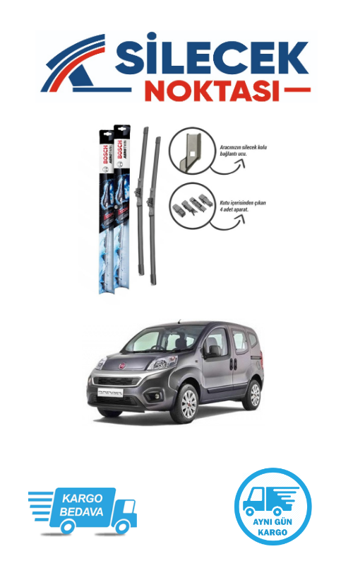 Fiat Fiorino (2008-2024) Ön Silecek Takımı Bosch Aerotwin Plus (650-475mm)