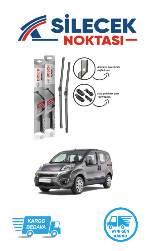 Fiat Fiorino (2008-2024) Ön Silecek Takımı Bosch Aeroeco (650-475mm)