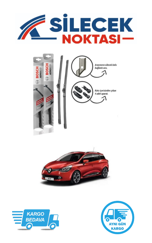Renault Clio4 (2012-2019) Ön Silecek Takımı Bosch Aeroeco (650-340mm)