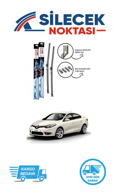 Renault Fluence (2010-2017) Ön Silecek Takımı Bosch Aerotwin Plus (600-400mm)