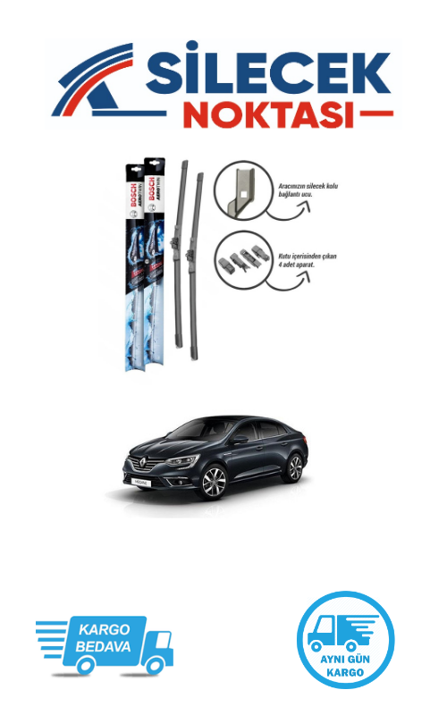 Renault Megane4 (2016-2025)  Ön Silecek Takımı Bosch Aerotwin Plus (600-450mm)