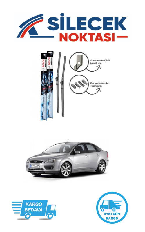 Ford Focus2 (2004-2011) Ön Silecek Takımı Bosch Aerotwin Plus (650-425mm)