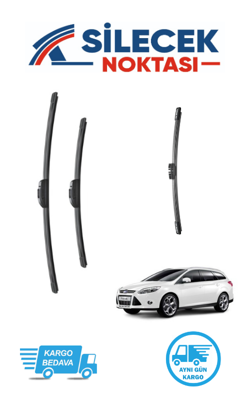 Ford Focus3 (2012-2018) Ön & Arka Takım Silecek Aerotwin Plus