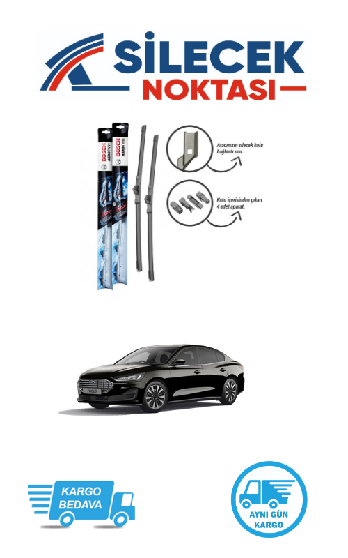 Ford Focus4 (2019-2025) Ön Silecek Takımı Bosch Aerotwin Plus (650-500mm)