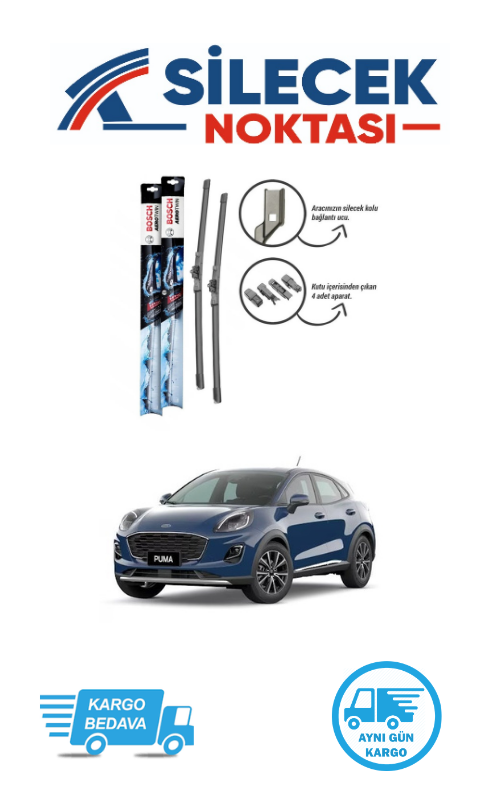 Ford Puma (2020-2023) Ön Silecek Takımı Bosch Aerotwin Plus (700-340mm)