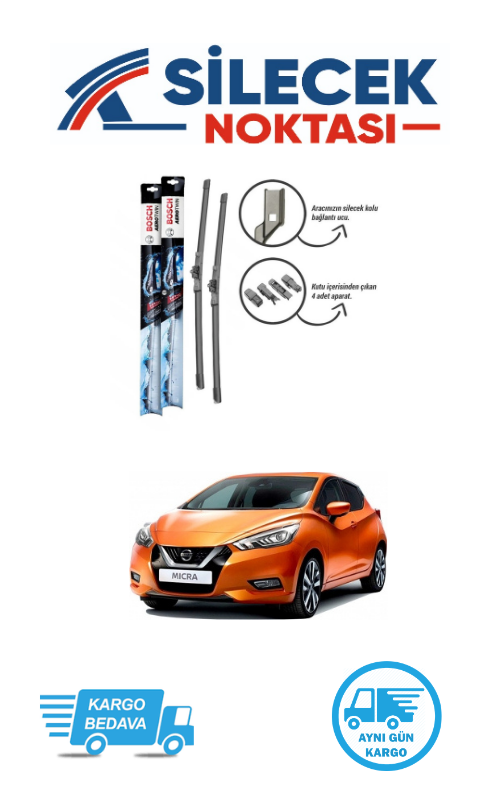 Nissan Micra (2019-2022) Ön Silecek Takımı Bosch Aerotwin Plus (650-340mm)