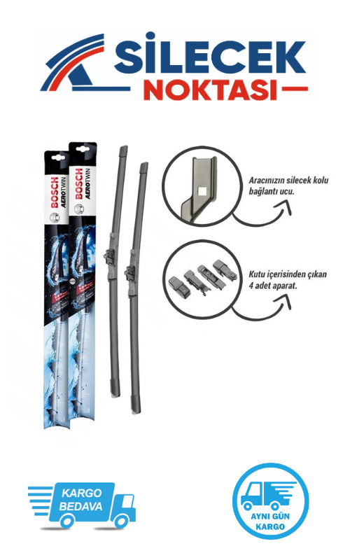 Nissan Qashqai (2007-2013) Ön Silecek Takımı Bosch Aerotwin Plus (600-380mm)