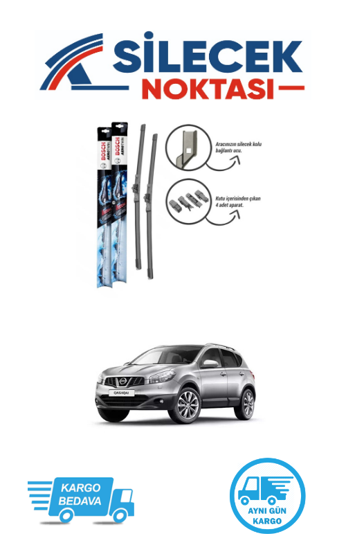 Nissan Qashqai (2007-2013) Ön Silecek Takımı Bosch Aerotwin Plus (600-380mm)