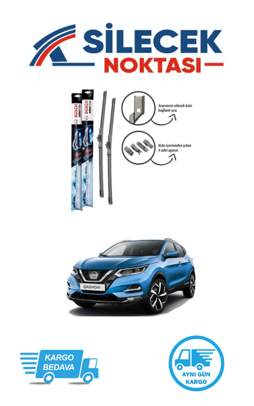 Nissan Qashqai (2014-2021) Ön Silecek Takımı Bosch Aerotwin Plus (650-450mm)