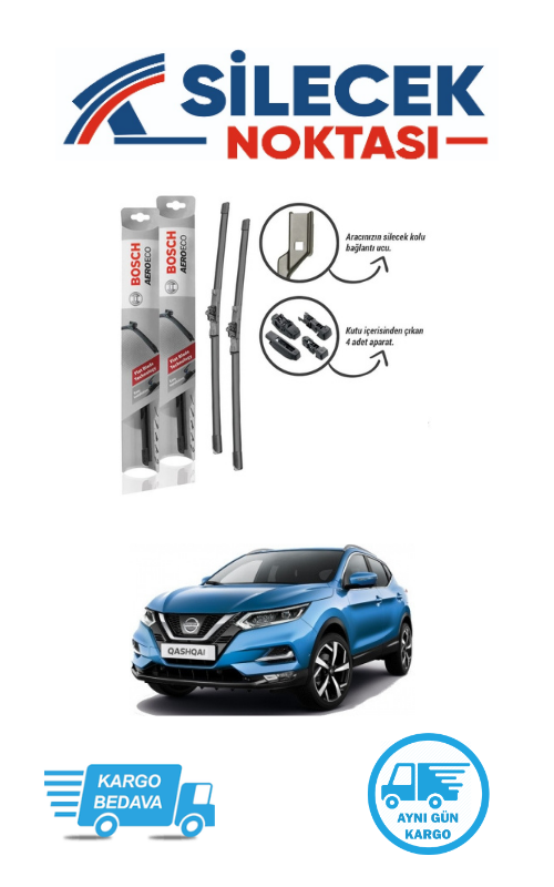 Nissan Qashqai (2014-2021) Ön Silecek Takımı Bosch Aeroeco (650-450mm)