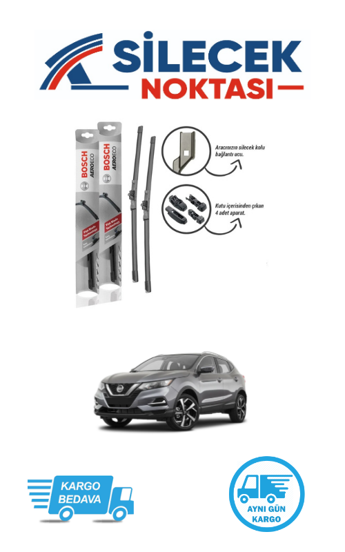 Nissan Qashqai (2022-2025) Ön Silecek Takımı Bosch Aeroeco (650-450mm)