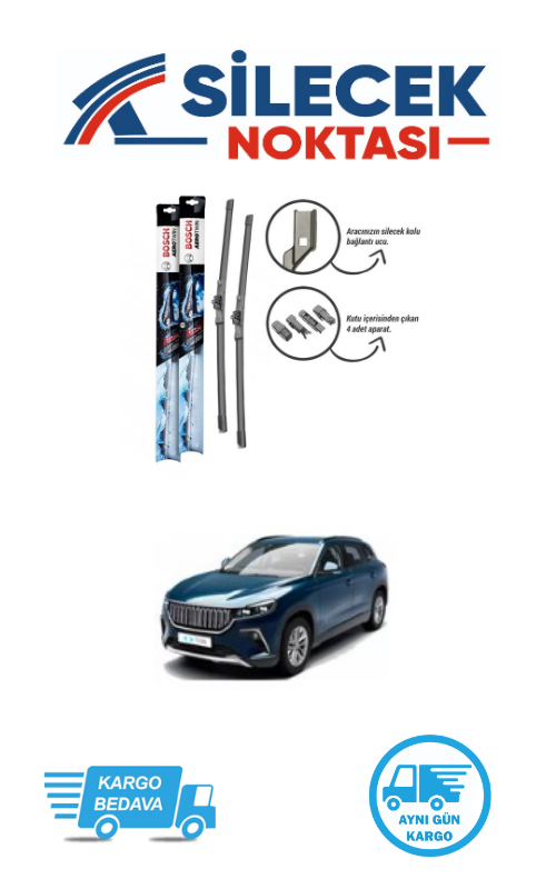 Togg T10X (2023-2025) Ön Silecek Takımı Bosch Aerotwin Plus (650-500mm)