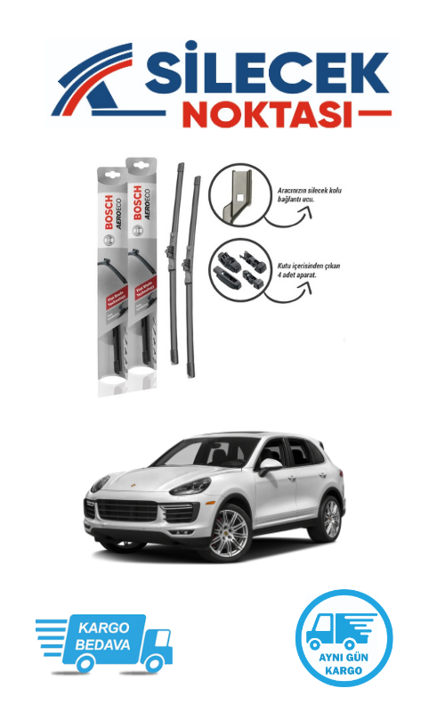 Porsche Cayenne (2007-2017) Ön Silecek Takımı Bosch Aeroeco (650-650mm)