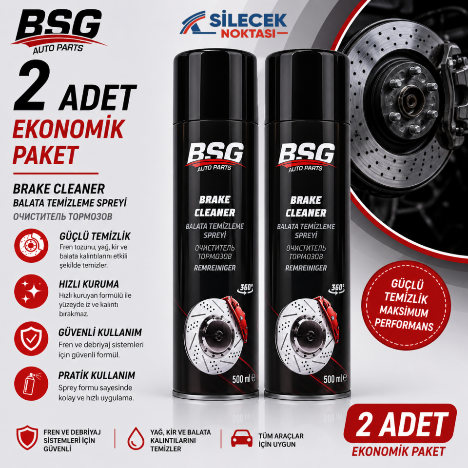 BSG FREN BALATA TEMİZLEYİCİ SPREY 500 ML 2ADET